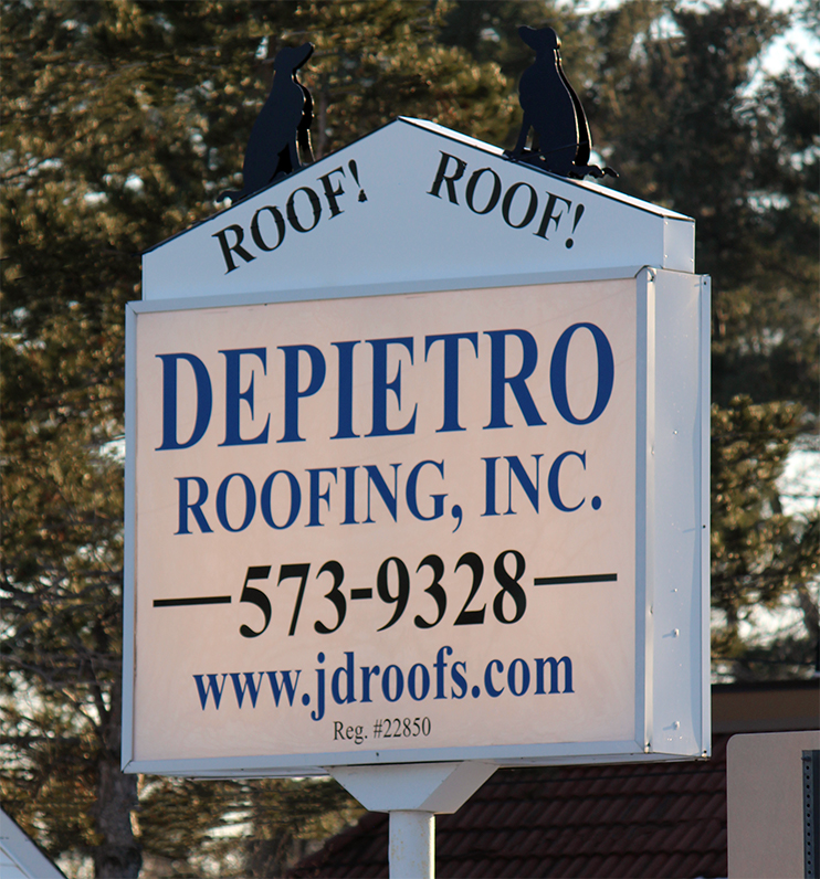 DePietro Roofing sign
