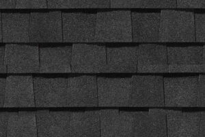 Detail of roof shingles Landmark Moire Black