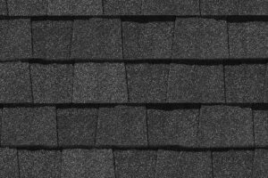 Detail of roof shingles CertainTeed Landmark Pewterwood