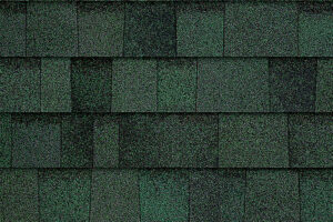 Detail of roof shingles Owens Corning Chateau Green