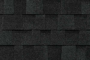 Detail of roof shingles Owens Corning Onyx Black
