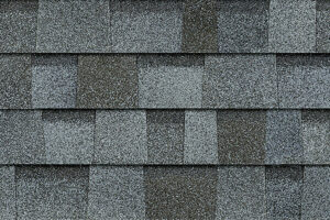 Detail of roof shingles Owens Corning Quarry Gray