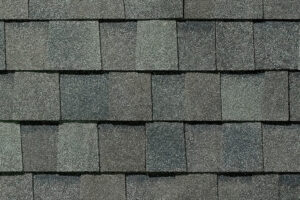 Detail of roof shingles Tamko Heritage Oxford Grey