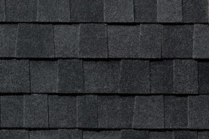 Detail of roof shingles Tamko Heritage Rustic Black