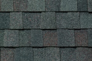 Detail of roof shingles Tamko Heritage Slatestone Grey